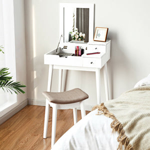 Vanity dressing table set with mirror, stool, and office furniture