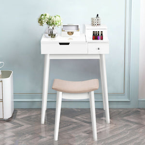 Vanity dressing table set with mirror, stool, and office furniture