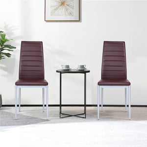4 elegant design PVC leather dining chairs - cafe