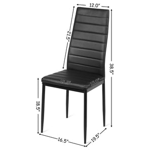 Set of 6 high-back dining chairs