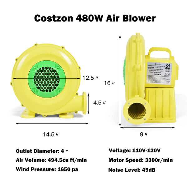 480W 0.64HP Air Pump Fan for Inflatable Bouncy House