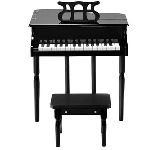 30-Key Musical Instrument Mini Grand Piano with Bench - Black
