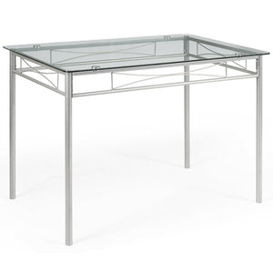 5-piece dining set with glass table and 4 chairs