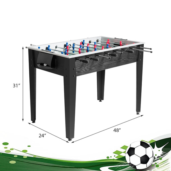 48-inch Competition Size Wooden Foosball Table for Home Use - Black