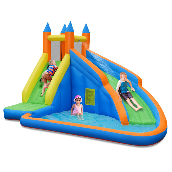 Mighty Bounce House inflatable horse rider with water slide (fan-free)
