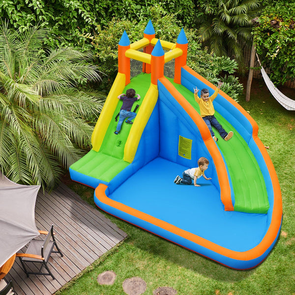 Mighty Bounce House inflatable horse rider with water slide (fan-free)