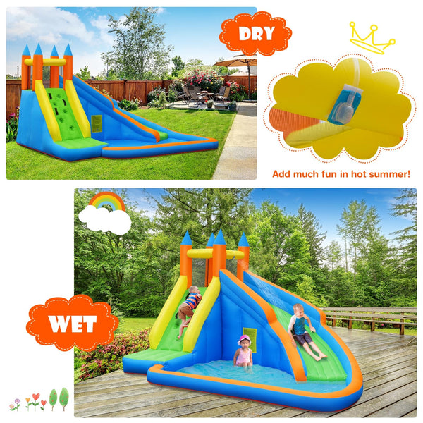 Mighty Bounce House inflatable horse rider with water slide (fan-free)