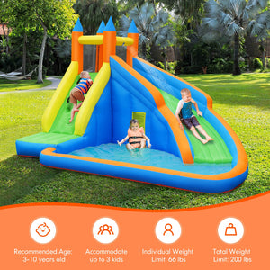 Mighty Bounce House inflatable horse rider with water slide (fan-free)