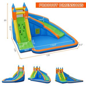 Mighty Bounce House inflatable horse rider with water slide (fan-free)