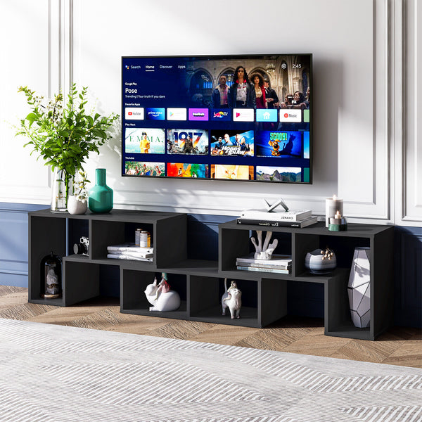 Support TV réglable en 3 pièces pour téléviseurs jusqu'à 65 pouces avec étagères