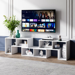 Support TV réglable en 3 pièces pour téléviseurs jusqu'à 65 pouces avec étagères