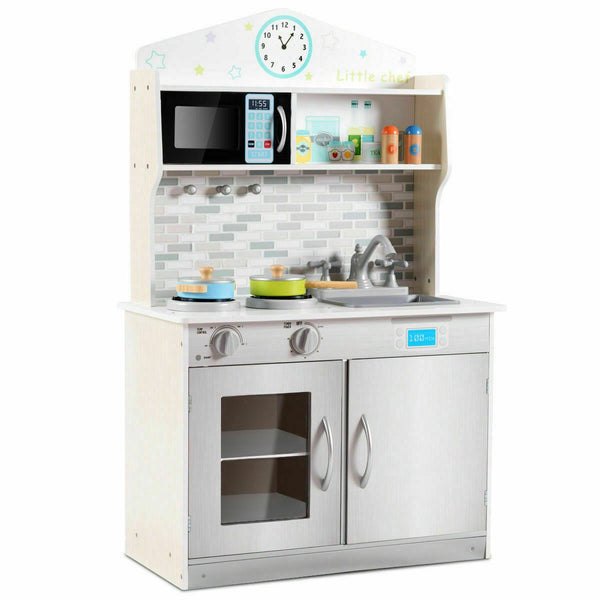 Children's Wooden Kitchen Play Set - Beige
