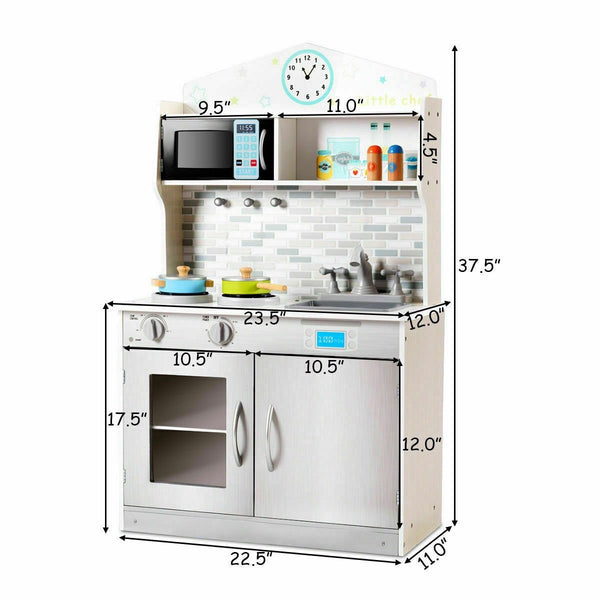 Children's Wooden Kitchen Play Set - Beige