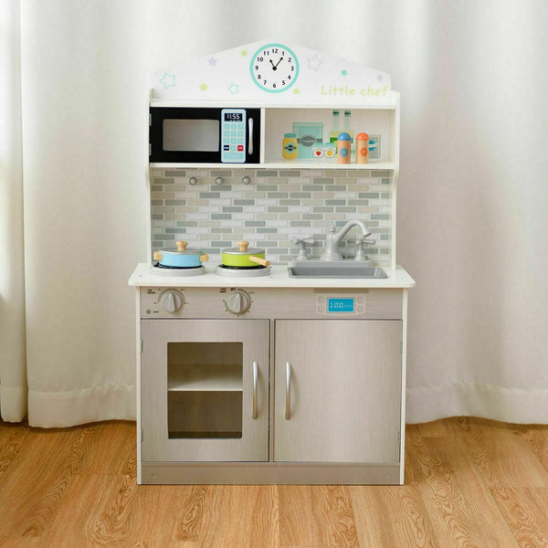 Children's Wooden Kitchen Play Set - Beige