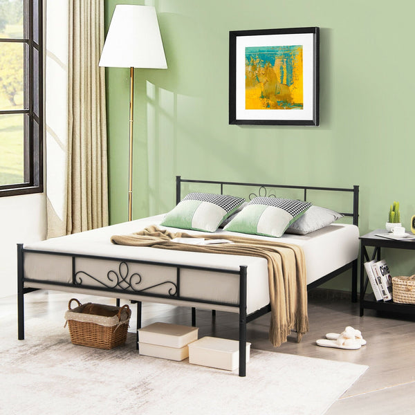 Metal bed frame for twin/full/queen size bed with headboard and footboard - Queen size