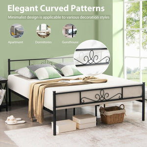 Metal bed frame for twin/full/queen size bed with headboard and footboard - Queen size
