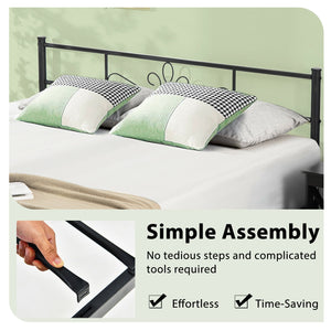 Metal bed frame for twin/full/queen size bed with headboard and footboard - Queen size