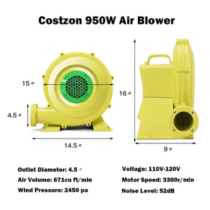 950W 1.25HP Air Pump Fan for Inflatable Bouncy House