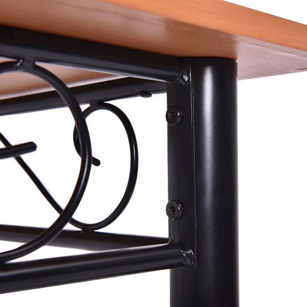 5-piece dining set with wooden table and 4 upholstered chairs