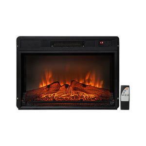 Electric fireplace with adjustable LED flame, 18 inches