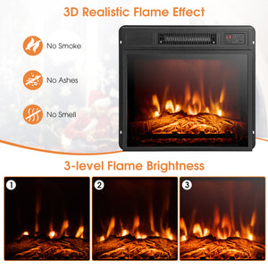 Cheminée électrique avec support TV 1400 W et télécommande - Blanc