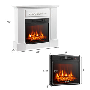 Cheminée électrique avec support TV 1400 W et télécommande - Blanc