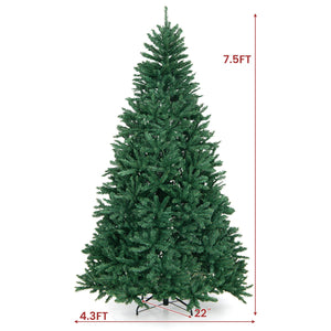 7.5ft Hinged Artificial Christmas Tree with Sturdy Metal Stand