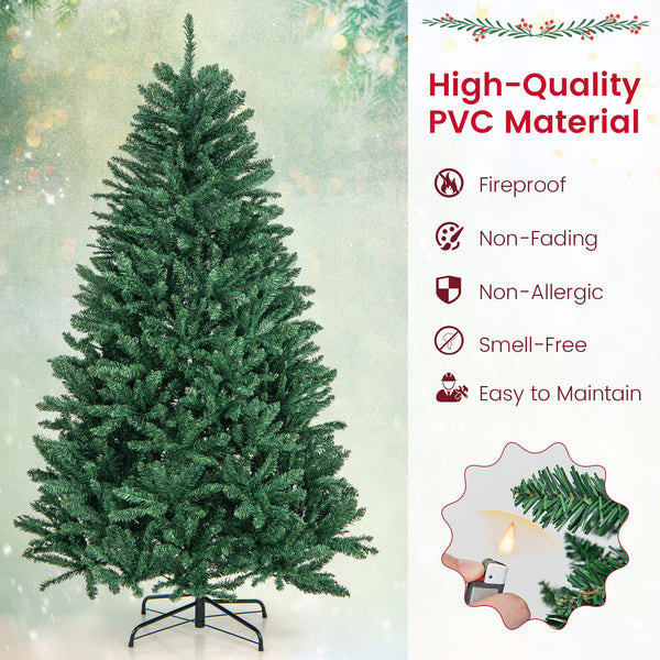 6-foot hinged artificial Christmas tree with sturdy metal stand
