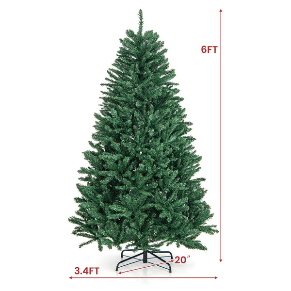6-foot hinged artificial Christmas tree with sturdy metal stand