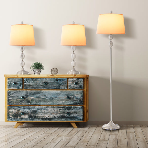 Set of 3 table and floor lamps