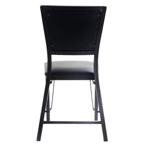 Set of 2 folding metal dining chairs