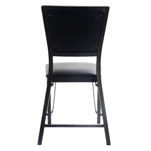 Set of 2 folding metal dining chairs