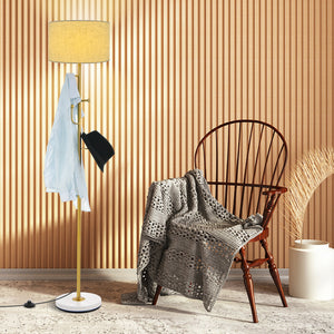 Tall floor lamp with 5 hooks and sturdy weighted base