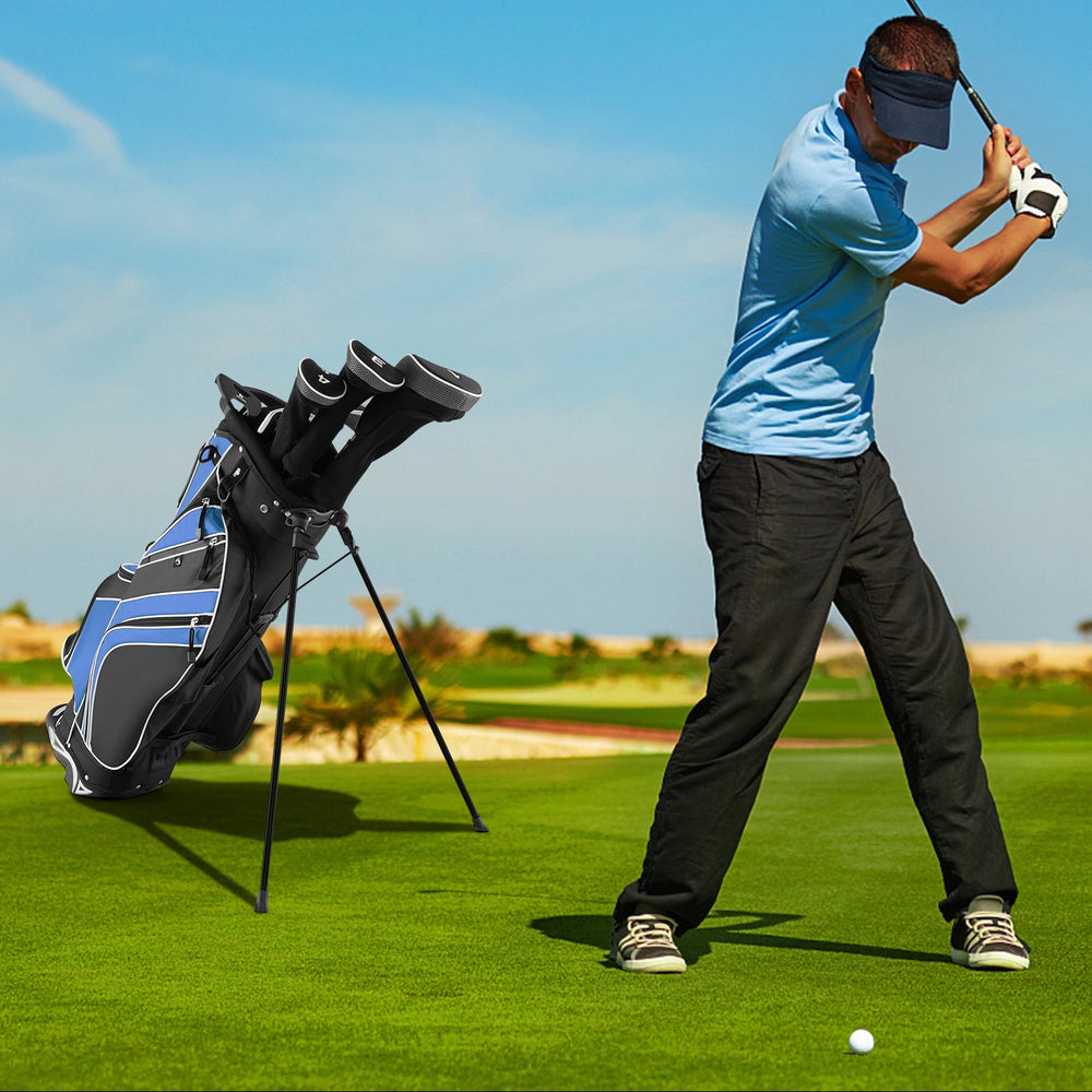 Golf trolley bag with 6 compartments for carrying - Blue