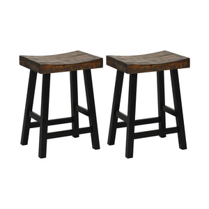 24-inch solid wood saddle seat with curved seating surface and comfortable footrests - 24 inches