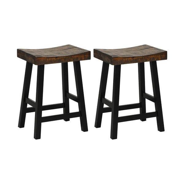 24-inch solid wood saddle seat with curved seating surface and comfortable footrests - 24 inches