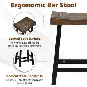 24-inch solid wood saddle seat with curved seating surface and comfortable footrests - 24 inches