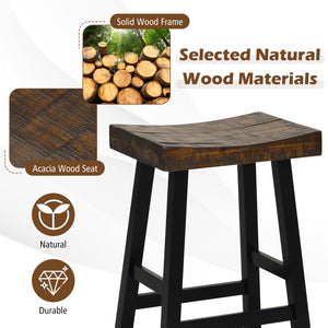 24-inch solid wood saddle seat with curved seating surface and comfortable footrests - 24 inches