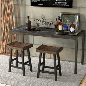 24-inch solid wood saddle seat with curved seating surface and comfortable footrests - 24 inches