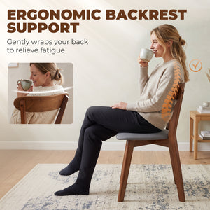 Wooden dining chairs, grey and brown, set of 4