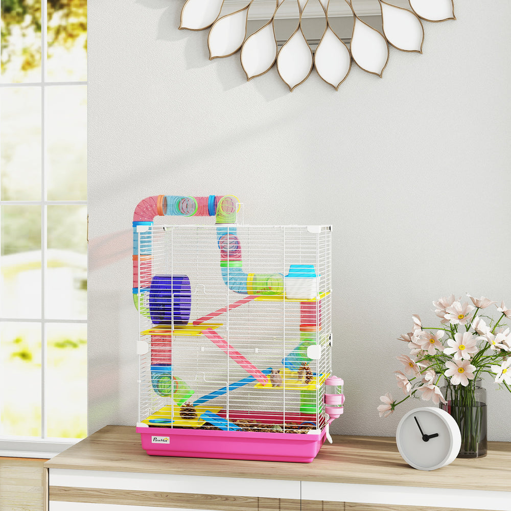 5-level pink cage for small hamsters and gerbils