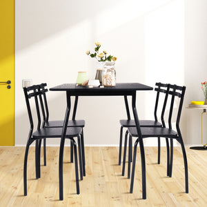 5-piece dining table set with 4 chairs