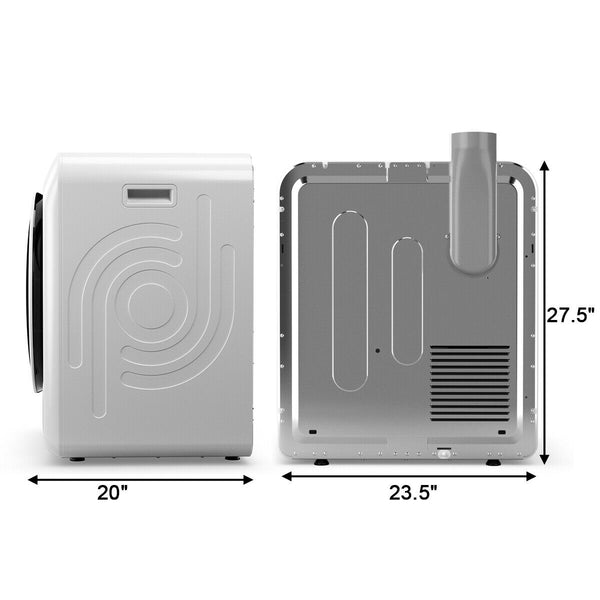 1700W Electric Clothes Dryer with 13.2 lb/3.22 cu ft Steel Drum