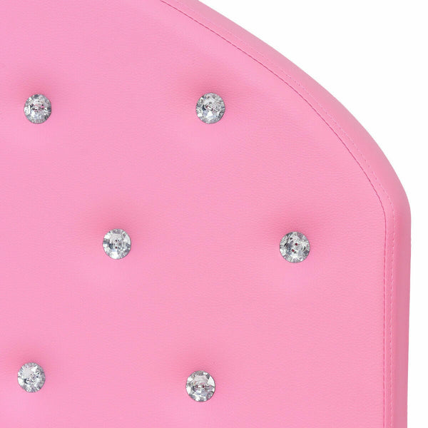Wooden princess platform bed with upholstered headboard for kids