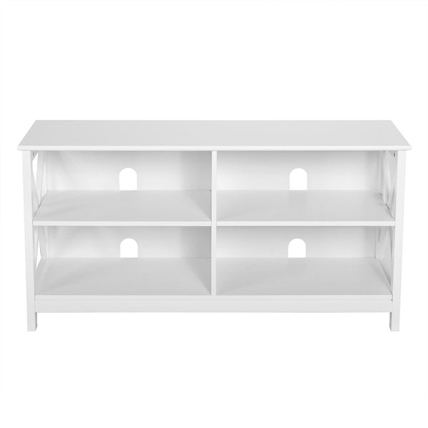 White 47" TV stand with open storage