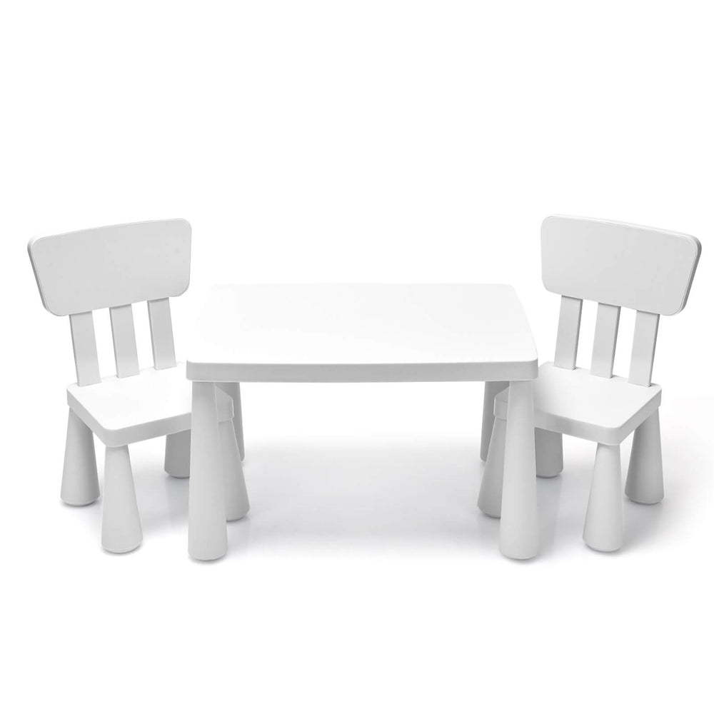 3-Piece Children's Table and Chair Set - White