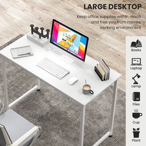 L-shaped computer desk and writing workstation for home and office - Black