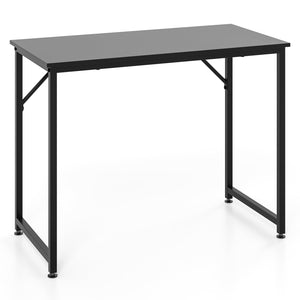 L-shaped computer desk and writing workstation for home and office - Black