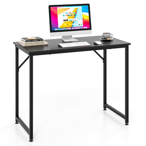 L-shaped computer desk and writing workstation for home and office - Black