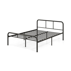 Complete bed frame with headboard and footboard, no box spring required - Black